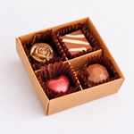 Praline Gift Box 4 pack open, showing four handmade pralines